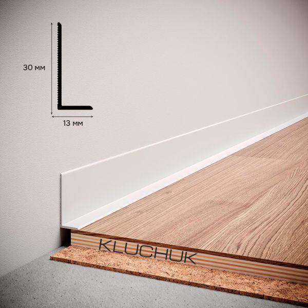 Плинтус алюминиевый "Антиплинтус" белый NL30