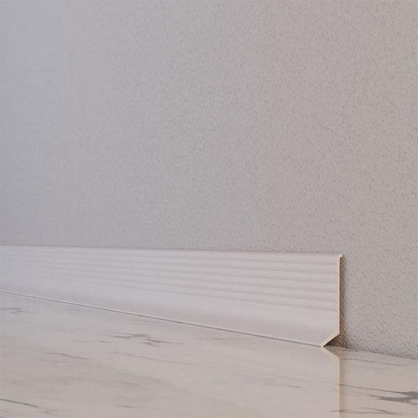 Плинтус алюминиевый "Антиплинтус" белый волнистый NV4011