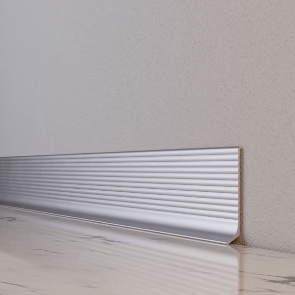 Плинтус алюминиевый "Антиплинтус" анод волнистый NV6011