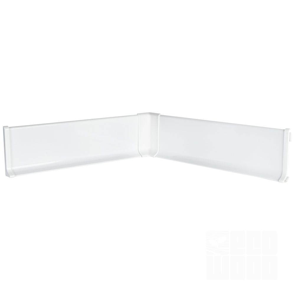 Плинтус алюминий 40 мм белый глянец RAL 9003