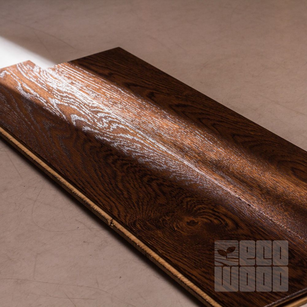 Массивная доска Дуб Темная сукупира браш