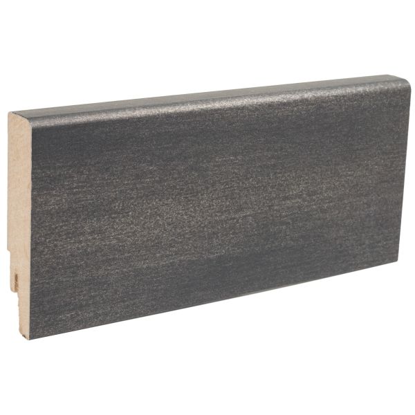 Плінтус із МДФ з алюмінієвим покриттям М1 темна нержавіюча сталь