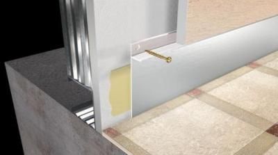 Профіль плінтуса вбудованого монтажу під гіпсокартон