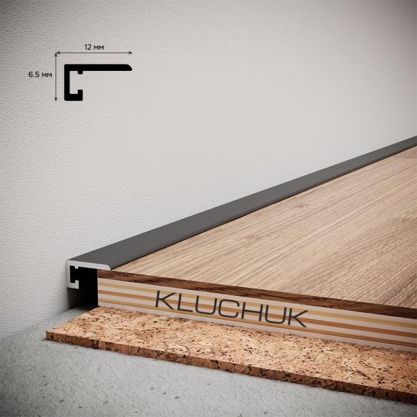 Плинтус алюминиевый "Антиплинтус" черный NМ10