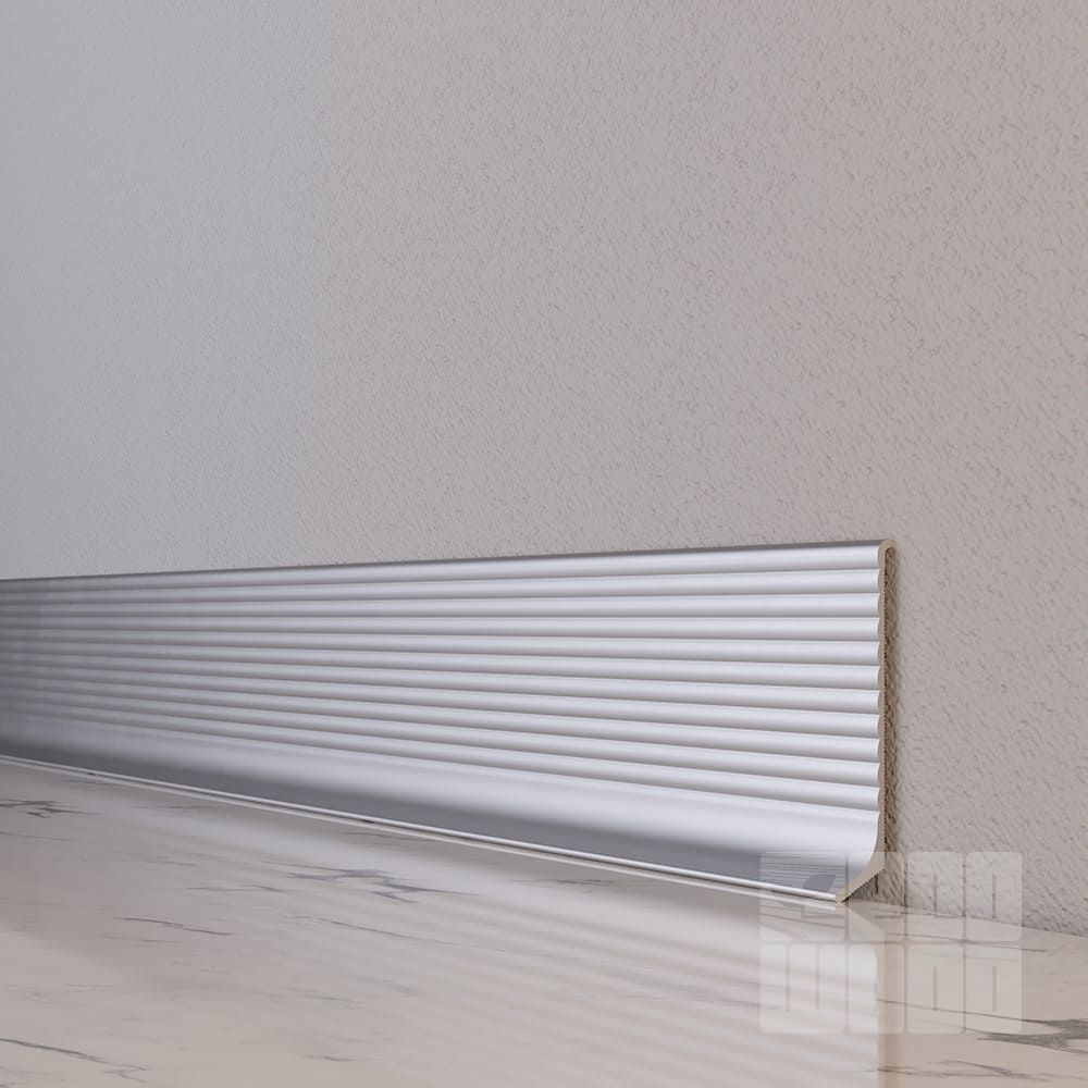 Плінтус алюмінієвий "Антиплінтус" анод хвилястий NV6011