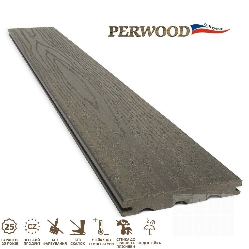 Террасная доска Perwood City Серый камень