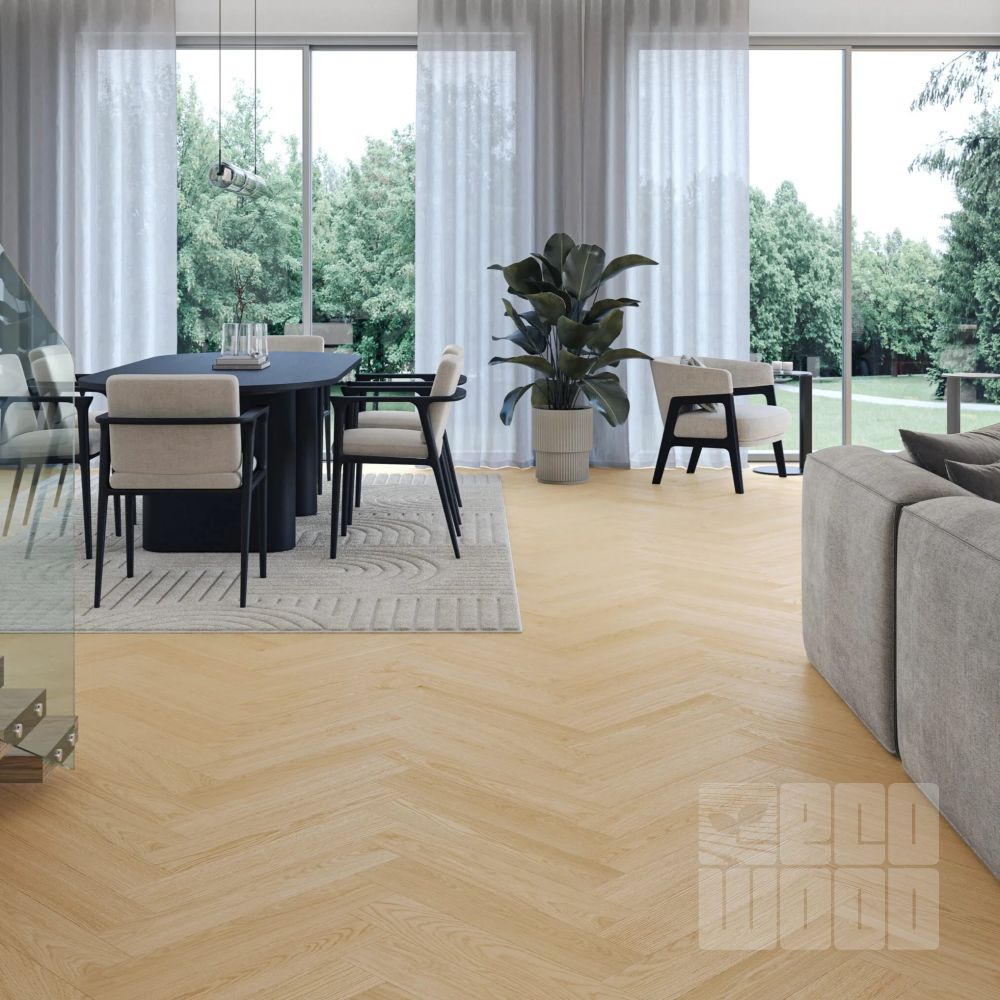 Barlinek Next Step Cream Oak Шеврон Замковий SPC з підкладкою