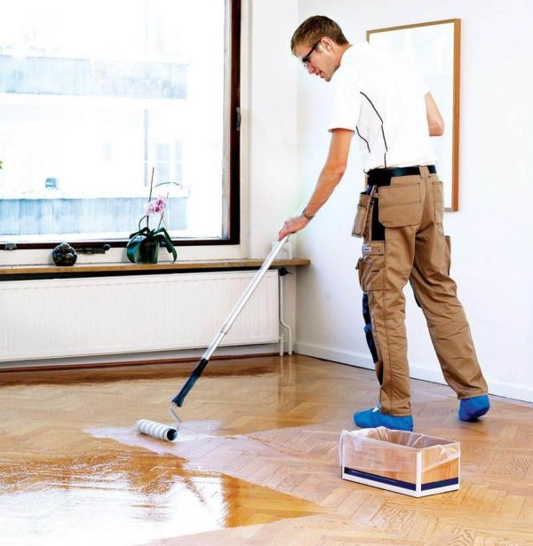 Реставрация паркета с использованием лака Bona Реставрация паркета с использованием лака Bona