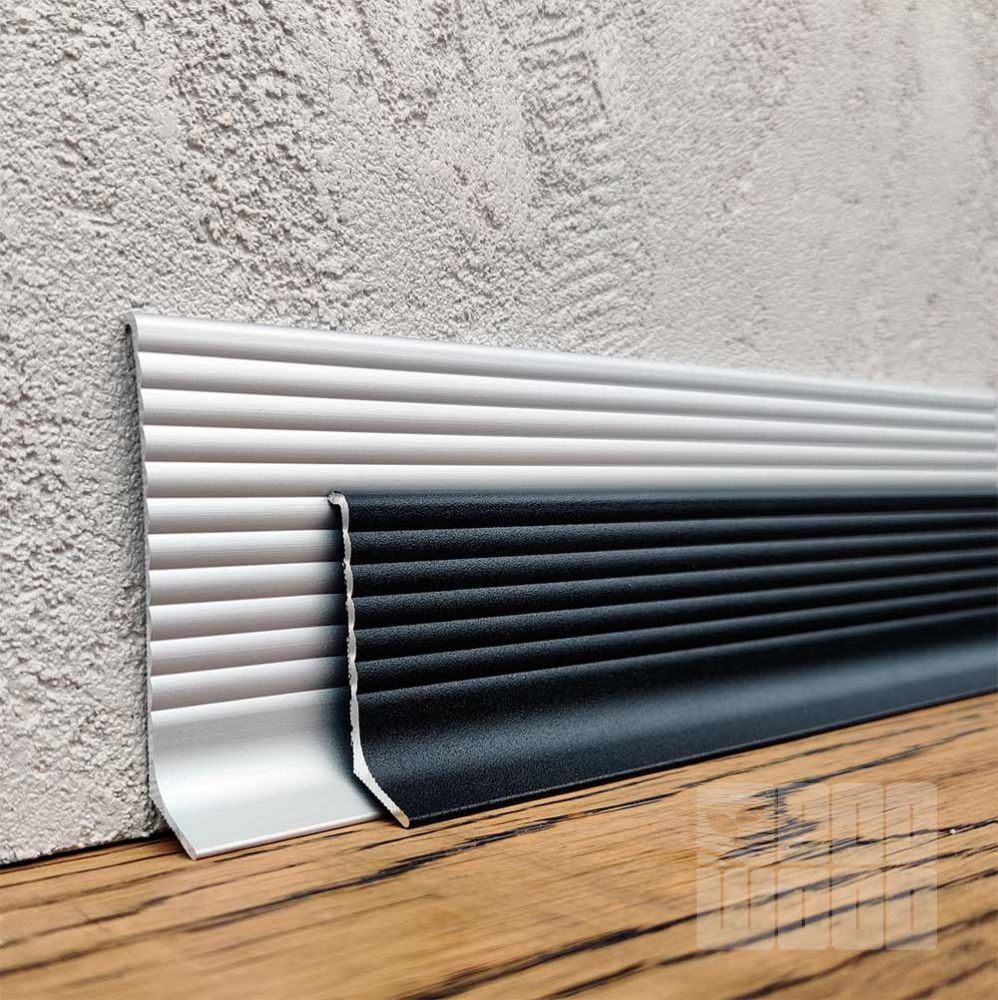 Плінтус алюмінієвий "Антиплінтус" анод хвилястий NV6011