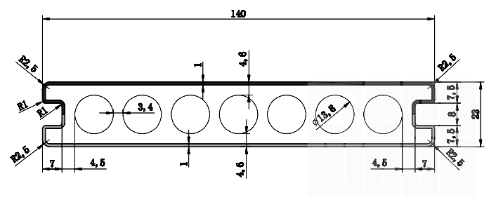 Террасная доска Tardex Rustic Cream Mix