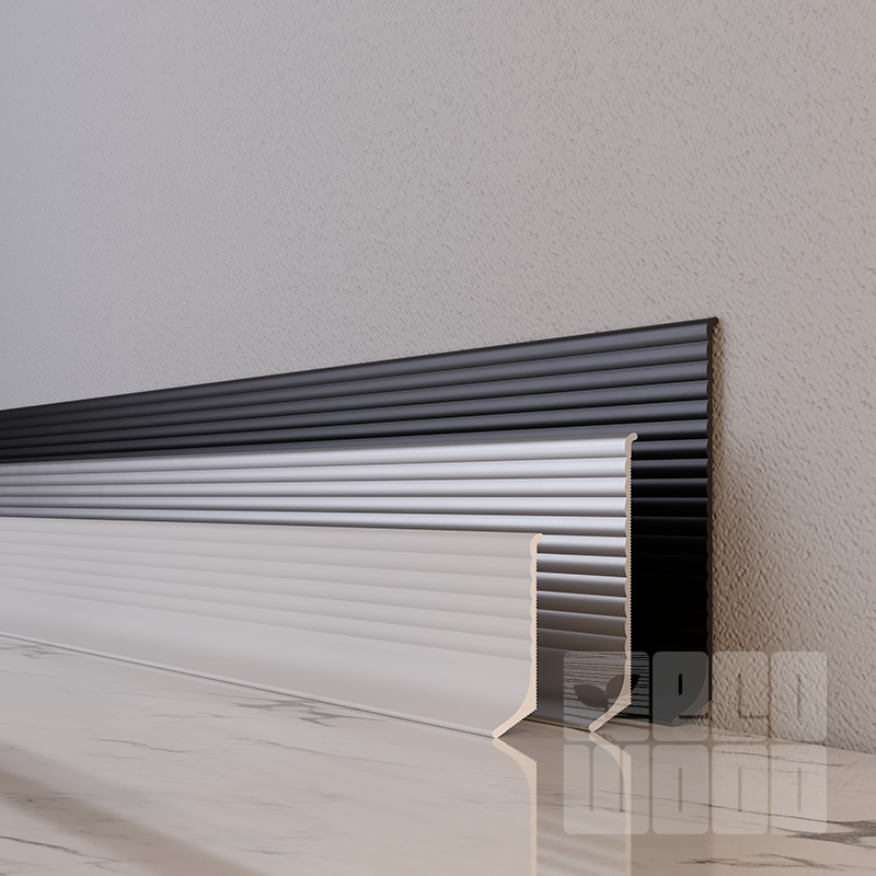 Плинтус алюминиевый "Антиплинтус" по RAL волнистый NV6011