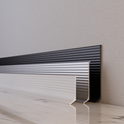 Плинтус алюминиевый "Антиплинтус" по RAL волнистый NV6011